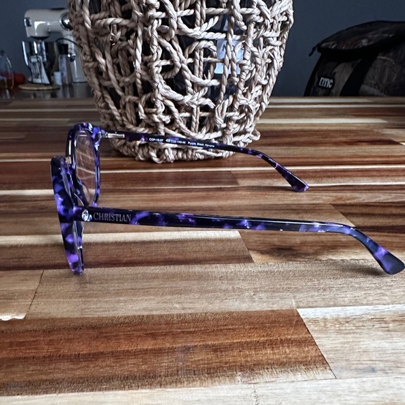 Christian Paris Stylish Purple and Black Habana Eyeglasses new condition. - Picture 7 of 13